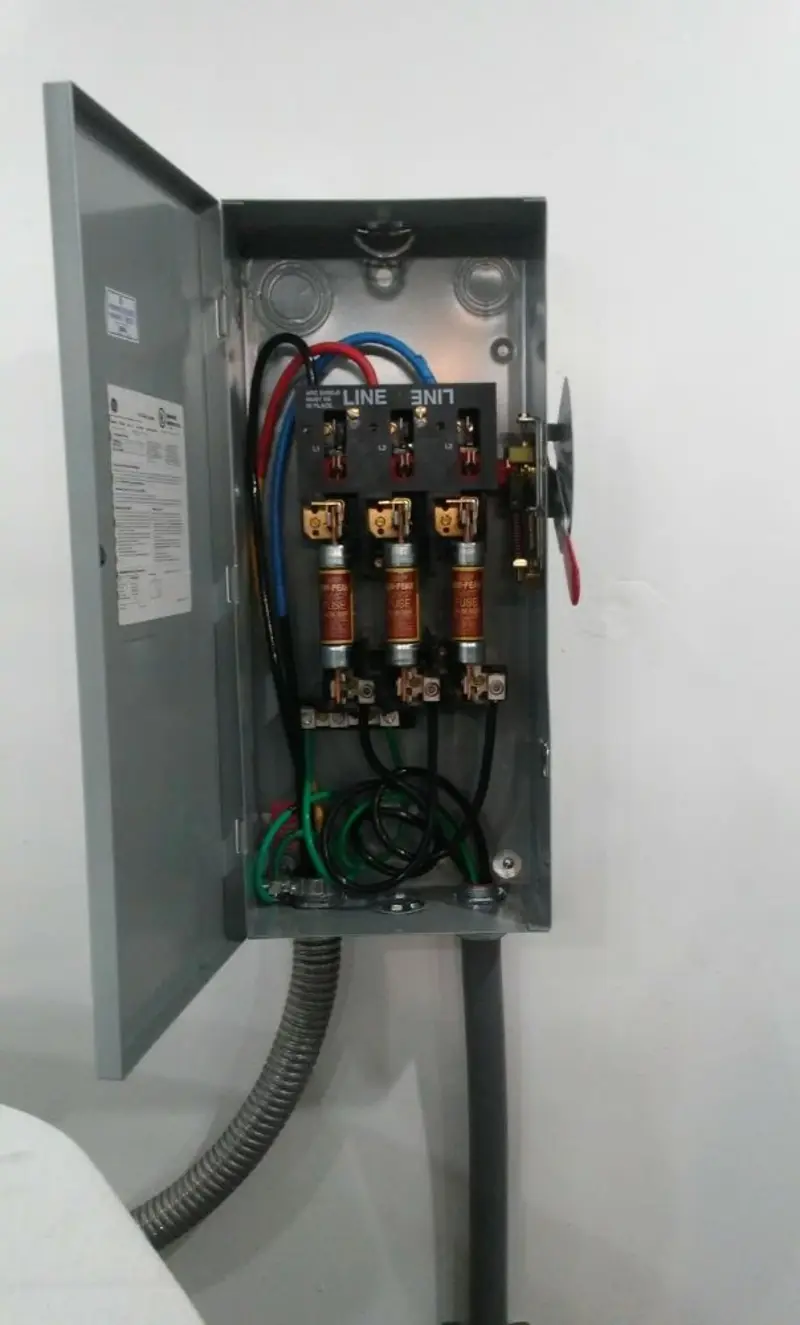 Three-phase disconnect switch installed for Electrical Wiring & Rewiring in Cedar Park