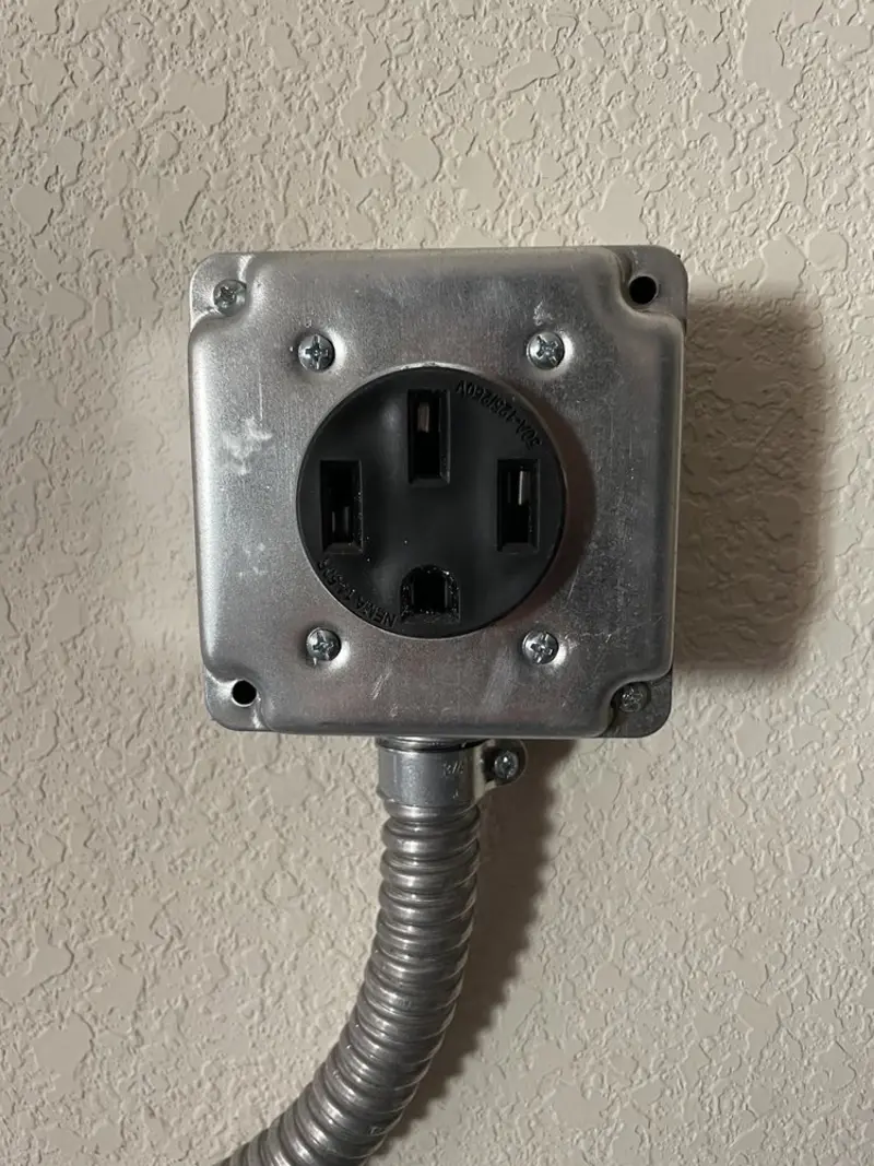 NEMA 14-50 outlet installed for Smart Home Electrical in Cedar Park